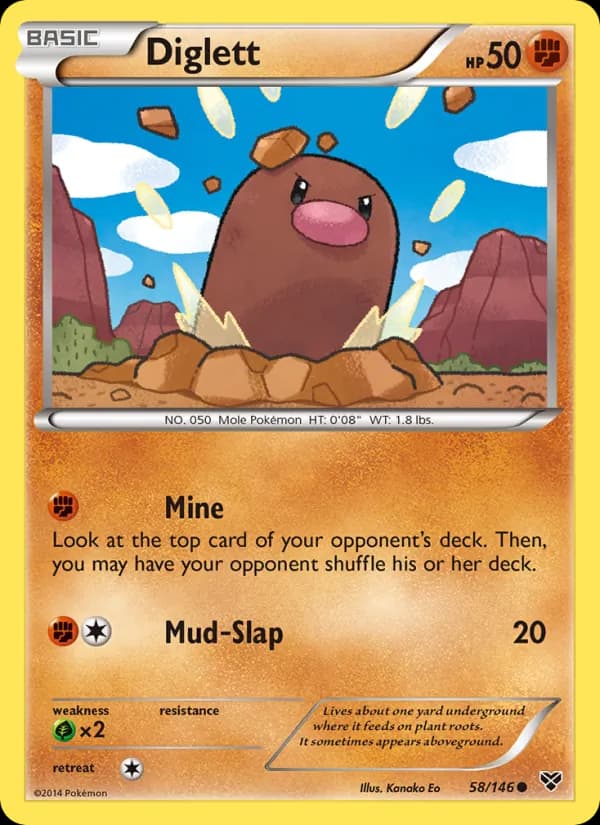 Diglett card in English