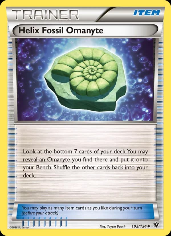 Helix Fossil Omanyte card in English