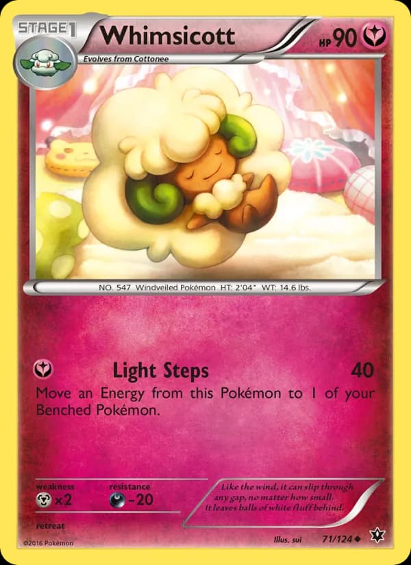 Whimsicott card in English