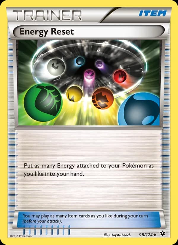 Energy Reset card in English