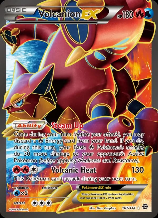 Volcanion EX card in English