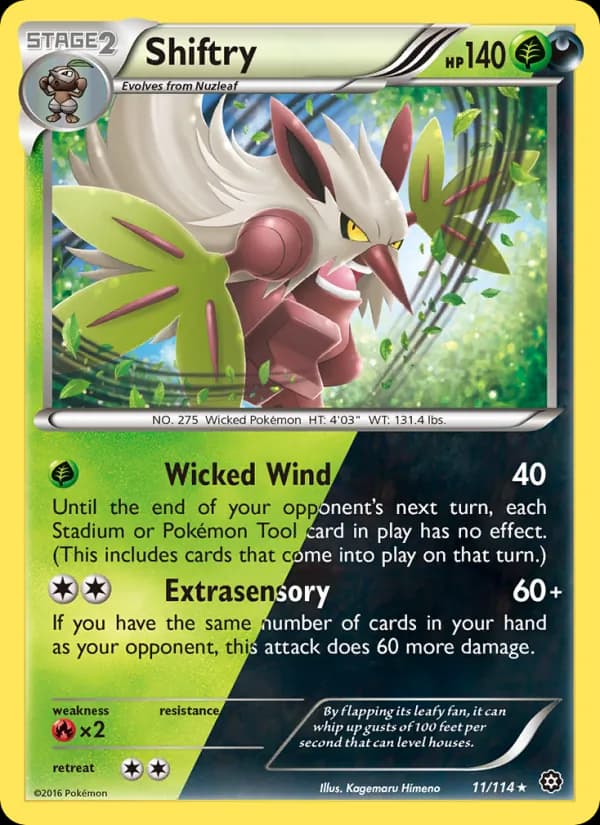 Shiftry card in English
