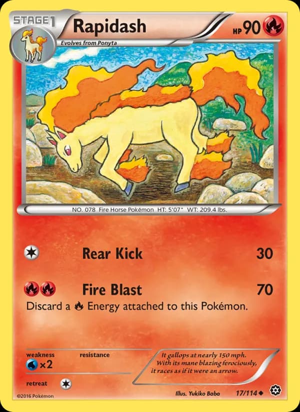 Rapidash card in English