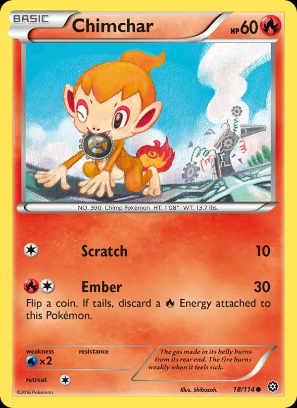 Chimchar card in English