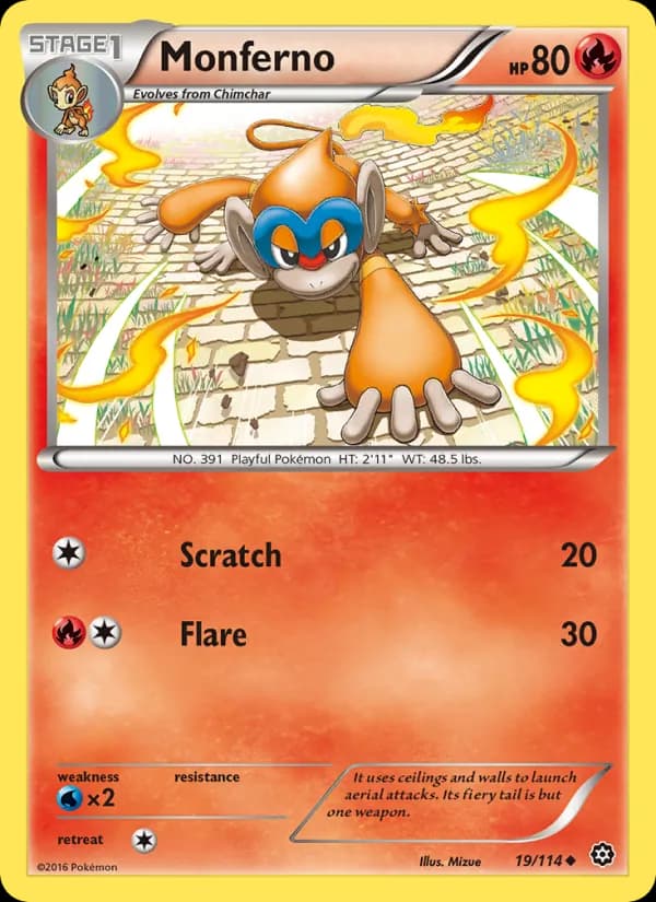 Monferno card in English