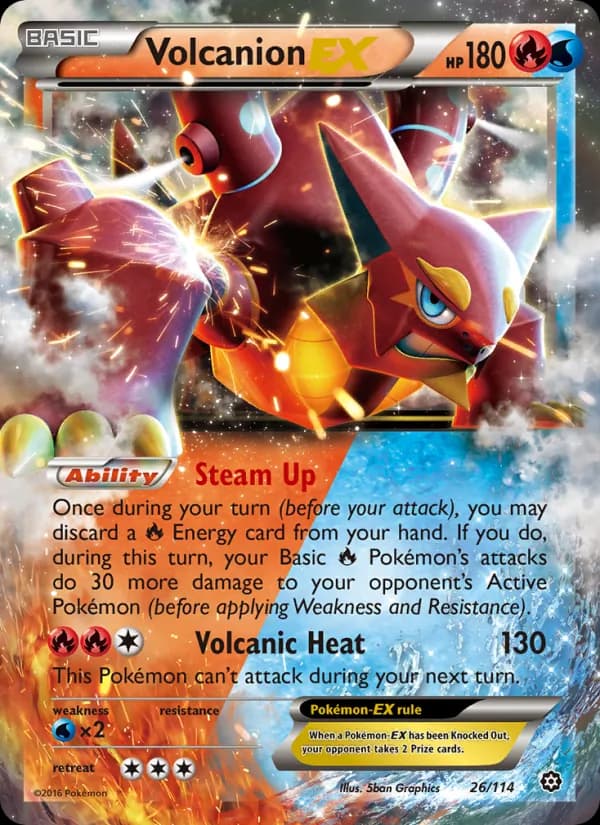 Volcanion EX card in English