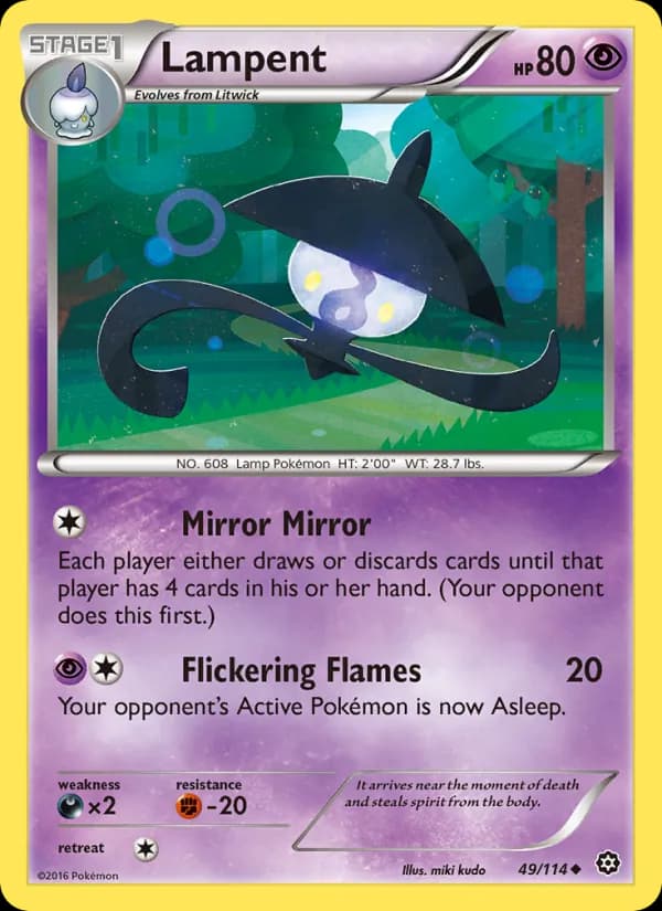 Lampent card in English