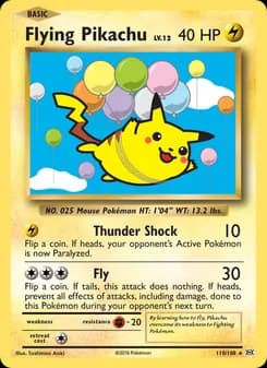 Flying Pikachu card in English