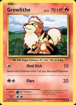 Growlithe card in English