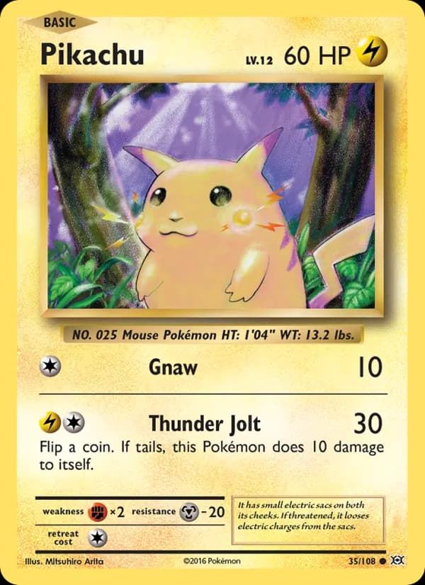 Pikachu card in English