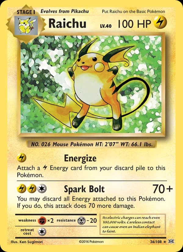 Raichu card in English