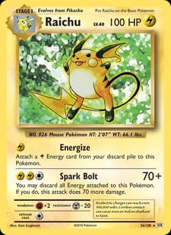 Raichu card in English