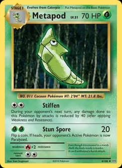 Metapod card in English