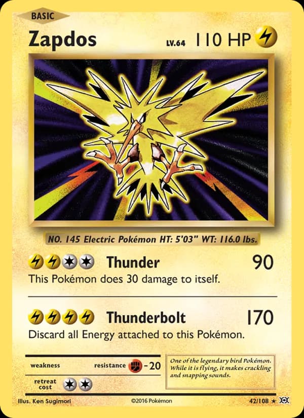 Zapdos card in English