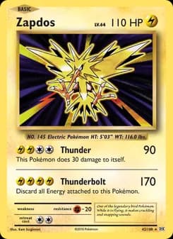 Zapdos card in English