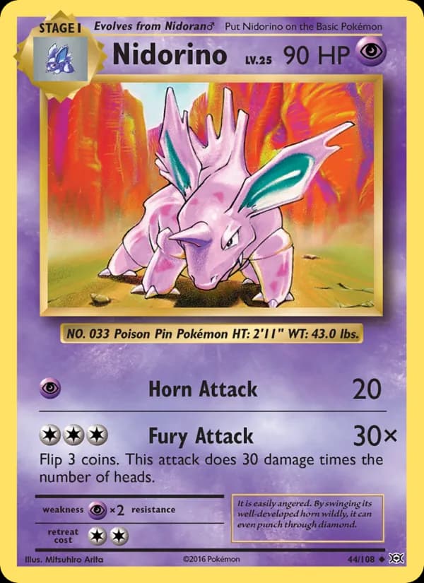 Nidorino card in English