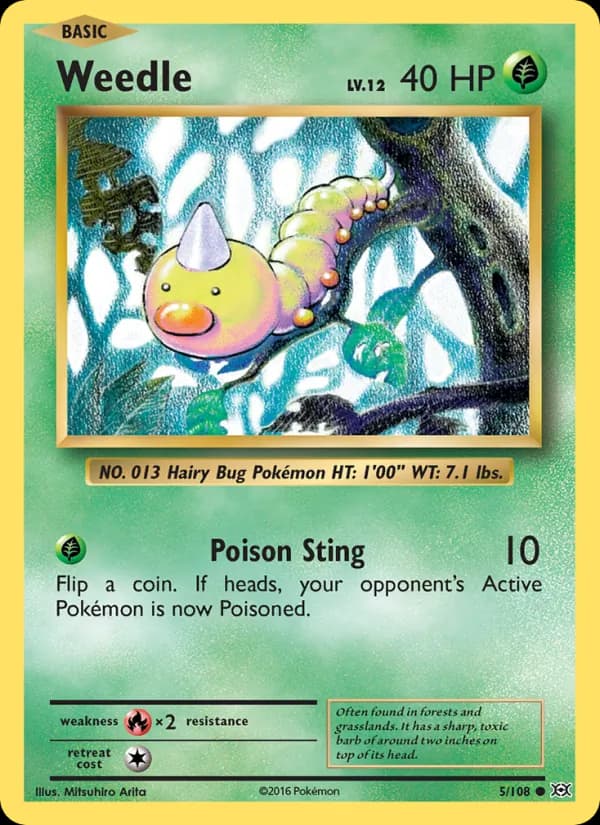 Weedle card in English