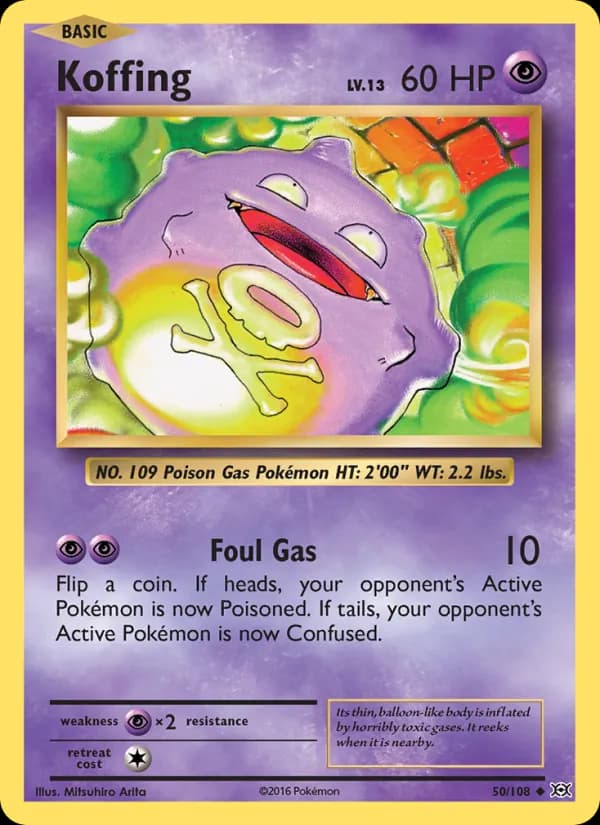 Koffing card in English