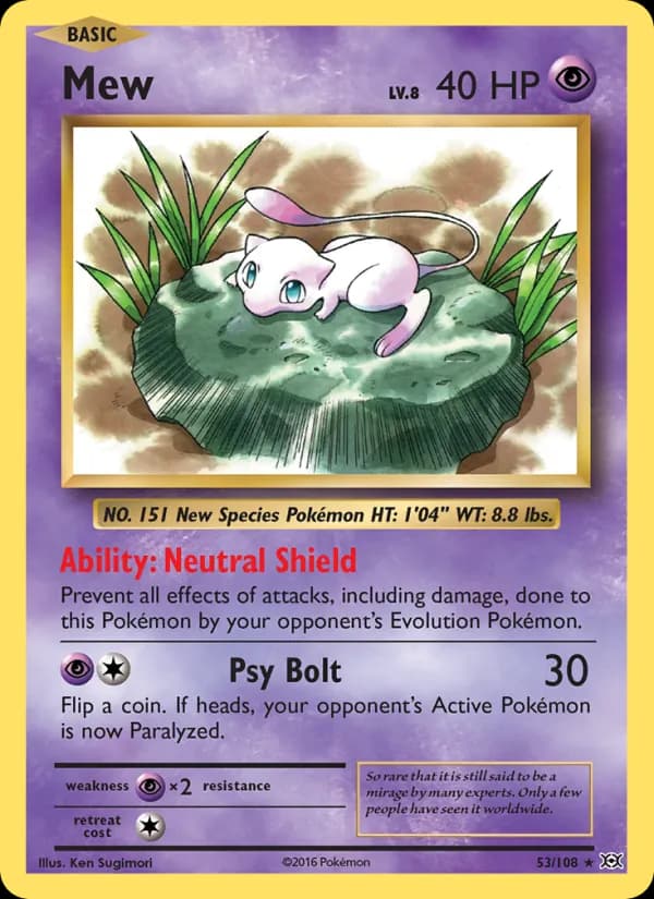 Mew card in English