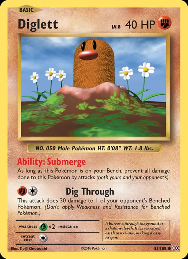 Diglett card in English