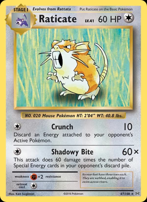 Raticate card in English