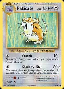 Raticate card in English