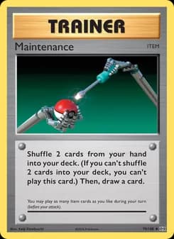 Maintenance card in English