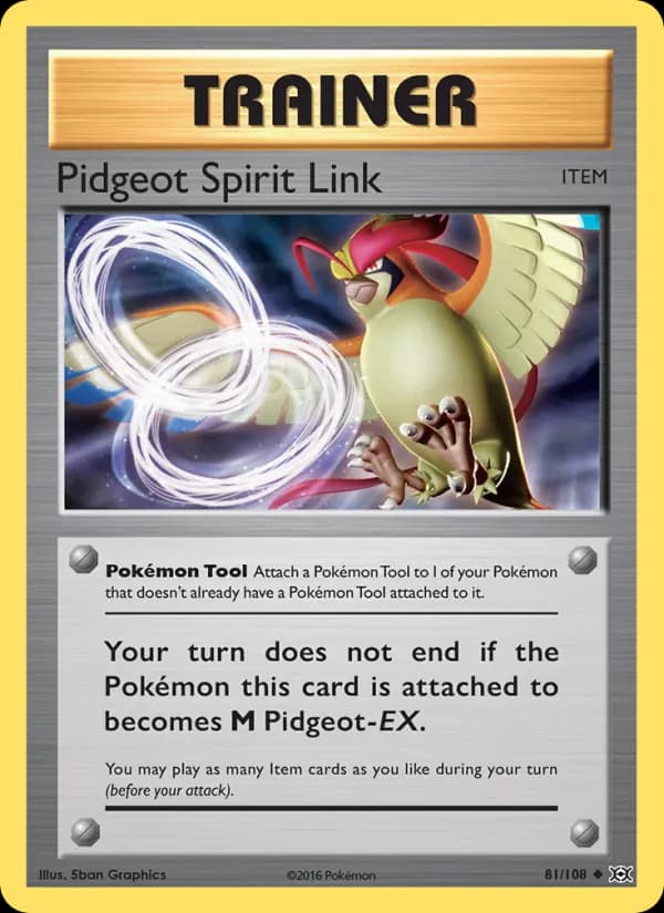 Pidgeot Spirit Link card in English