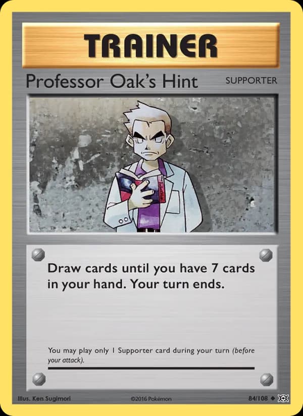 Professor Oak's Hint card in English