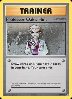 Professor Oak's Hint card in English