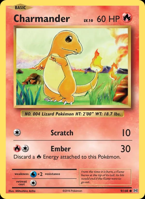 Charmander card in English
