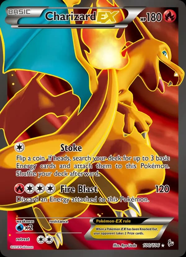 Charizard EX card in English