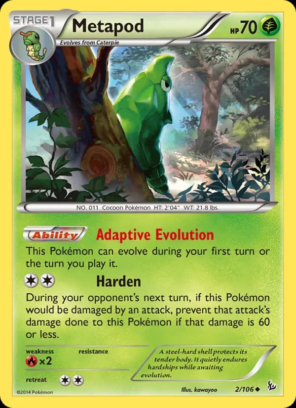 Metapod card in English