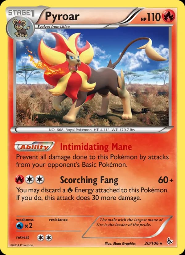 Pyroar card in English