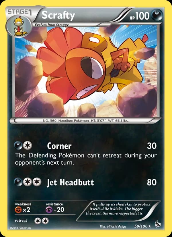 Scrafty card in English