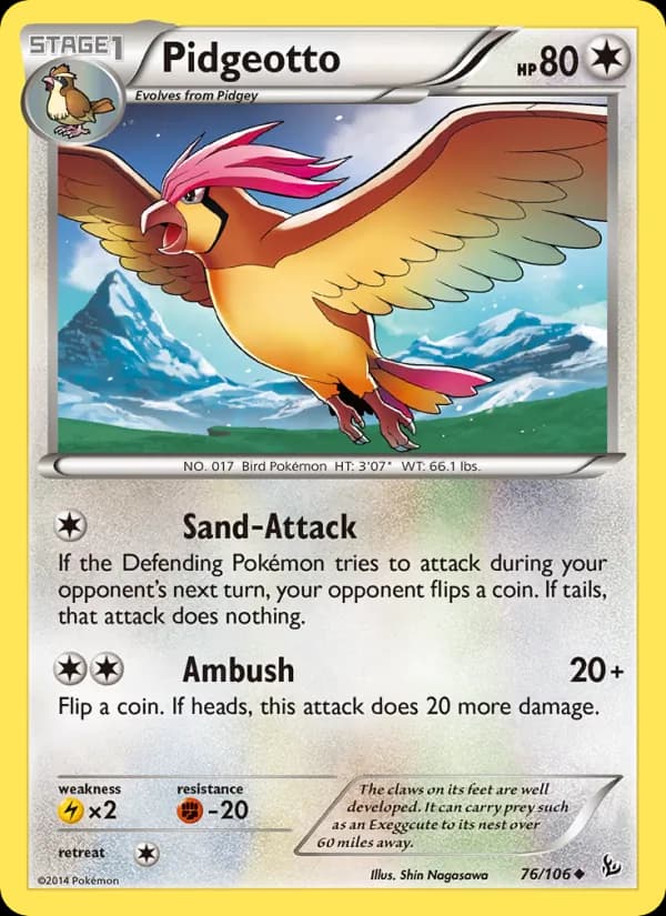 Pidgeotto card in English