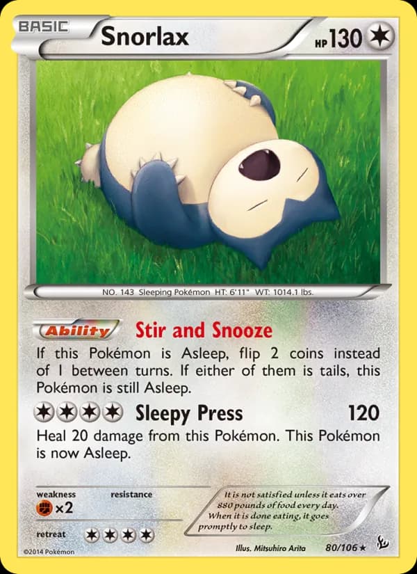 Snorlax card in English