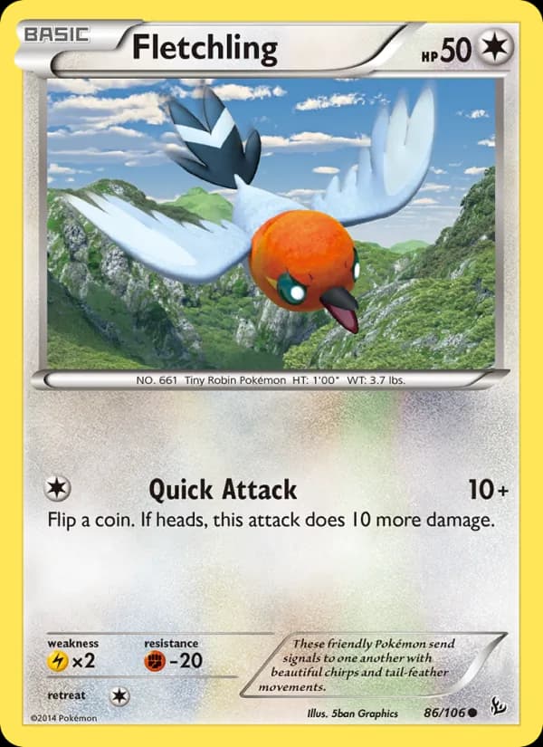 Fletchling card in English