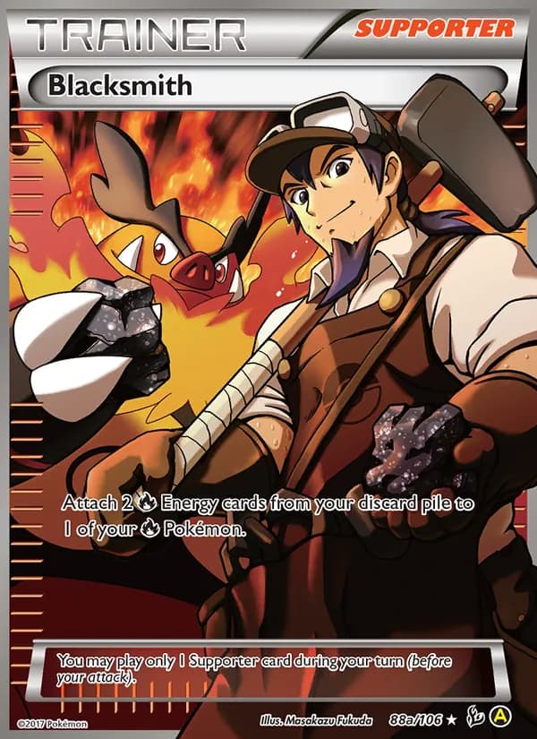 Blacksmith card in English
