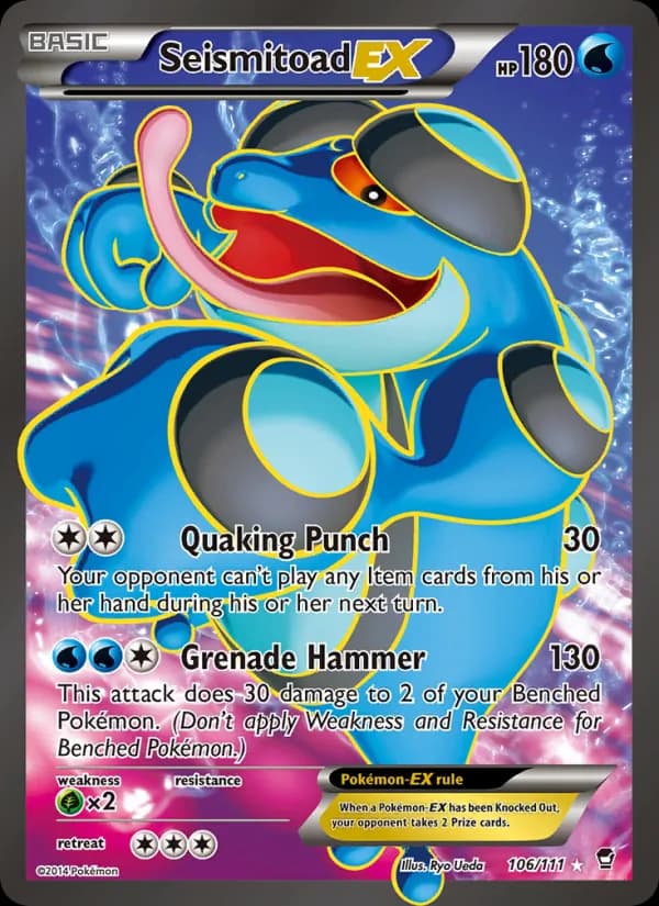 Seismitoad EX card in English