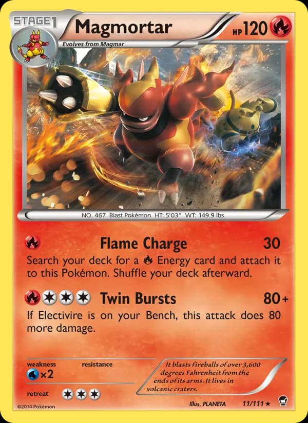 Magmortar card in English
