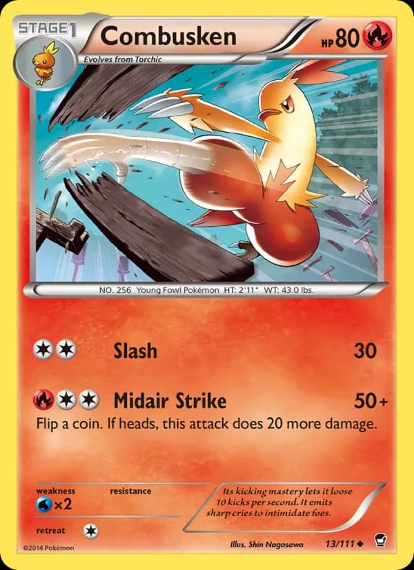 Combusken card in English
