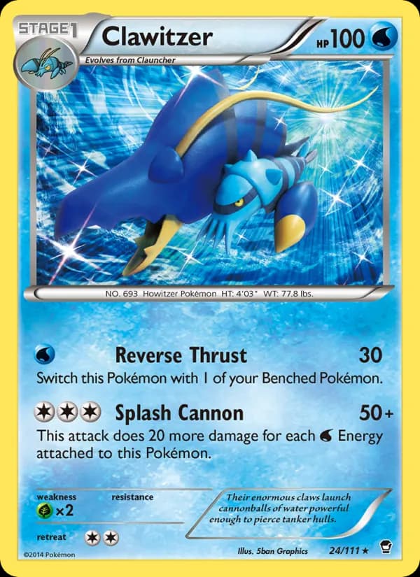 Clawitzer card in English