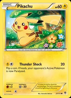 Pikachu card in English