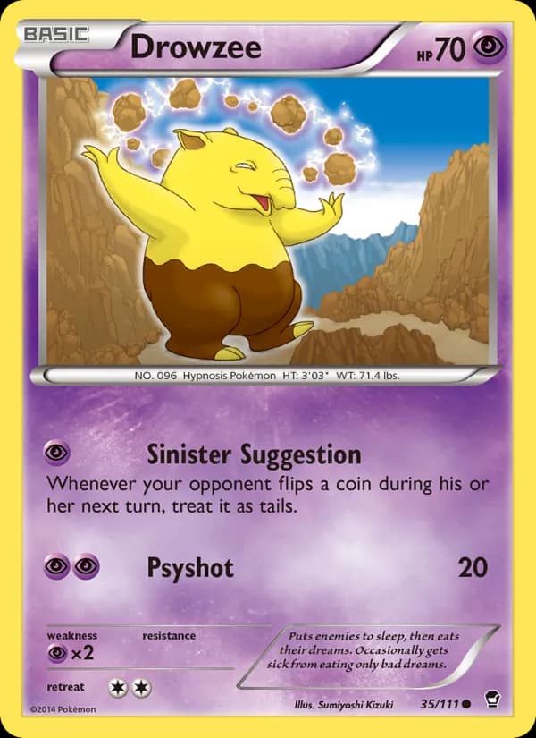 Drowzee card in English