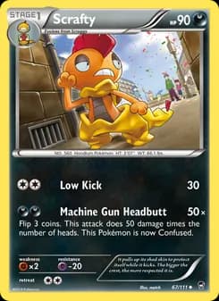 Scrafty card in English