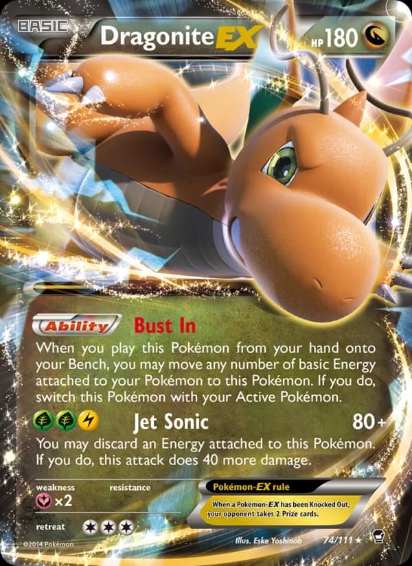 Dragonite EX card in English