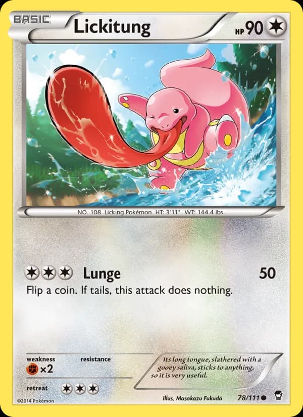 Lickitung card in English