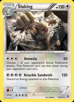 Slaking card in English