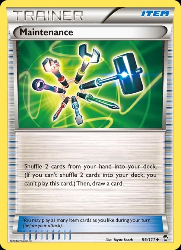 Maintenance card in English